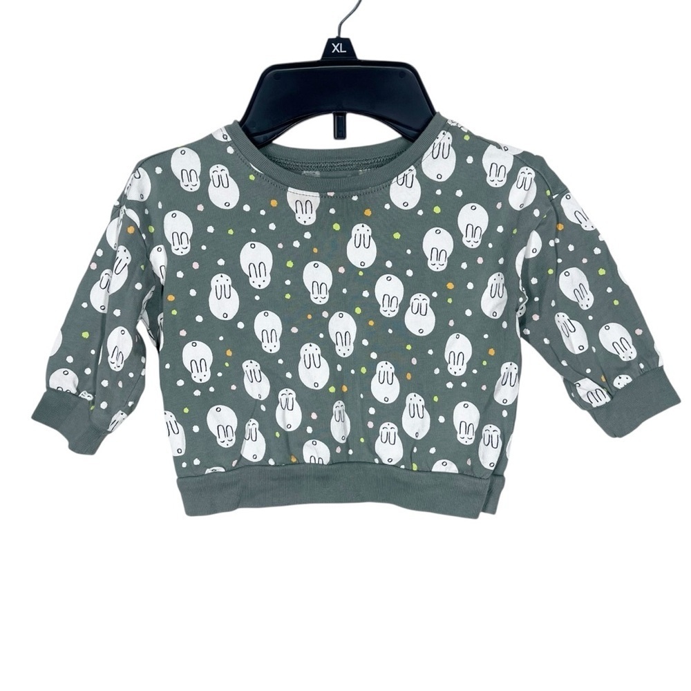 Tea Collection infant Bunny Rabbit Long Sleeve Cotton Shirt Size 6-9M Baby